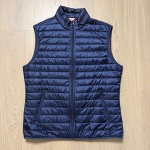 Brooks Brothers Red Fleece Nylon Quilted Puffer Vest Mens Medium Blue Insulated